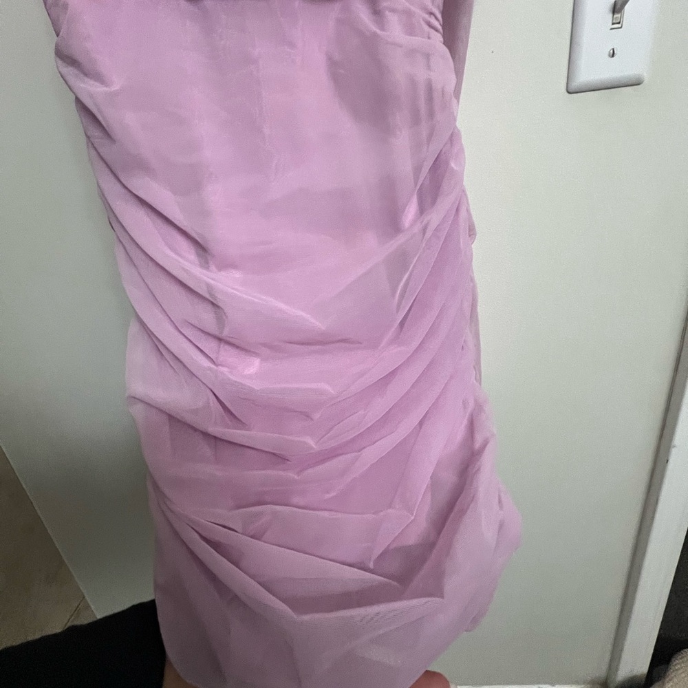 Oh Polly Honor Off The Shoulder Mini Dress in pink. - Picture 7 of 10